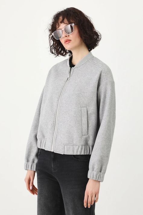 Medicine geaca femei, culoarea gri, de tranzitie, oversize