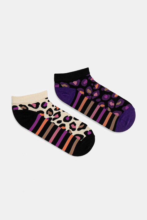 Skarpetki bawełniane damskie wzorzyste (2-pack) kolor multicolor