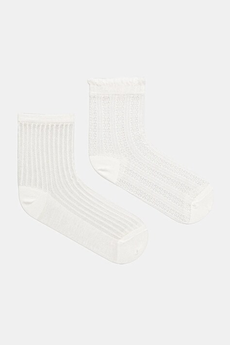 Skarpetki damskie żakardowe (2-pack) kolor biały