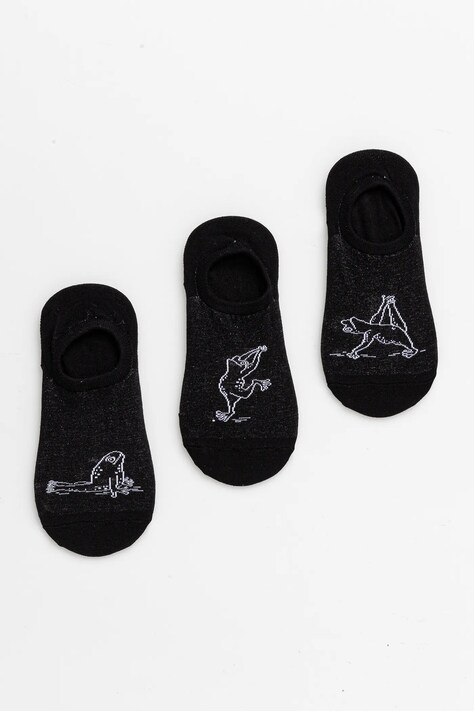 Skarpetki bawełniane damskie w żaby (3-pack) kolor czarny