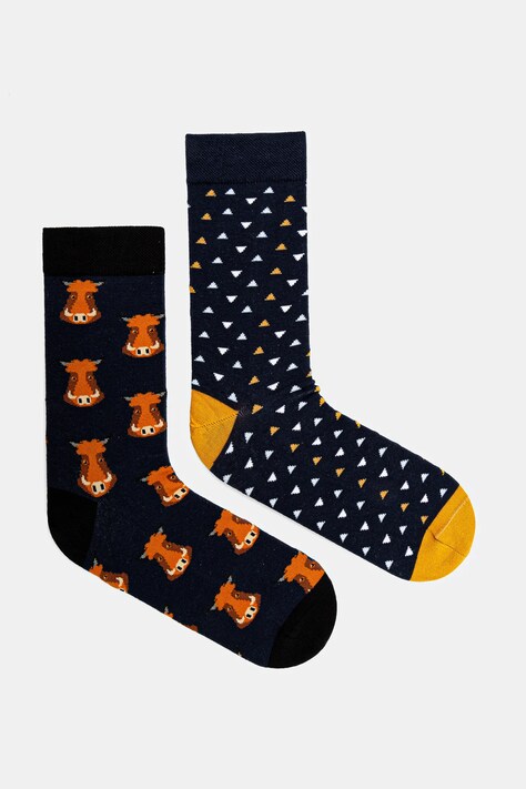 Skarpetki bawełniane męskie z motywem zwierzęcym (2-pack) kolor multicolor
