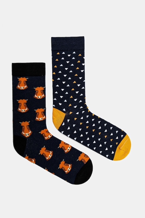 Skarpetki bawełniane męskie z motywem zwierzęcym (2-pack) kolor multicolor