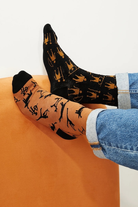 Skarpetki (2-pack) bawełniane męskie wzorzyste kolor multicolor