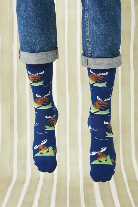 Skarpetki (2-pack) bawełniane męskie w łosie kolor multicolor