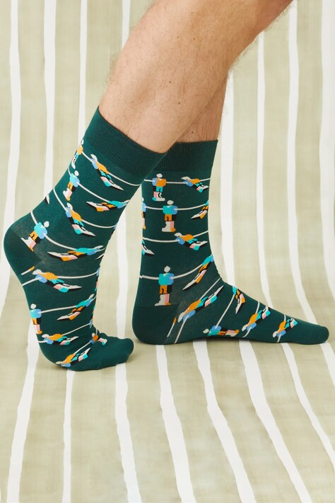Skarpetki (2-pack) bawełniane męskie w piłkarzyki kolor multicolor