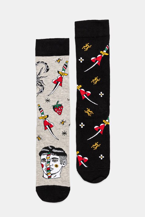 Skarpetki bawełniane męskie by Patryk Hilton (2-pack) kolor multicolor