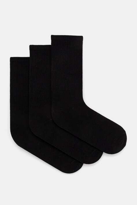 Skarpetki męskie z włókna bambusowego prążkowane (3-pack) kolor czarny