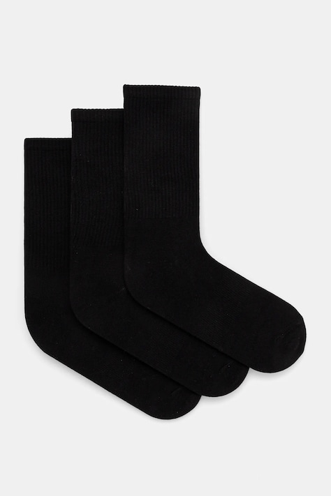 Skarpetki męskie z włókna bambusowego prążkowane (3-pack) kolor czarny