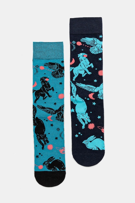 Skarpetki bawełniane męskie wzorzyste (2-pack) kolor multicolor
