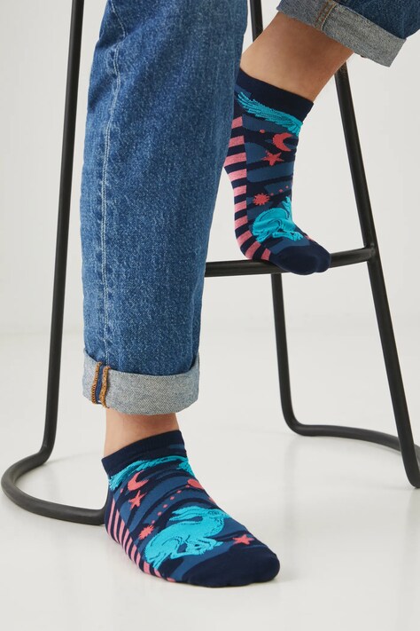 Skarpetki (2-pack) bawełniane męskie wzorzyste kolor multicolor