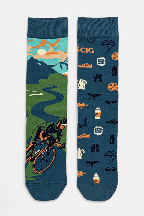 Skarpetki bawełniane męskie z motywem rowerowym (2-pack) kolor multicolor