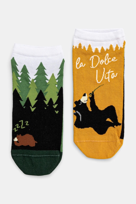 Skarpetki bawełniane męskie z motywem zwierzęcym (2-pack) kolor multicolor