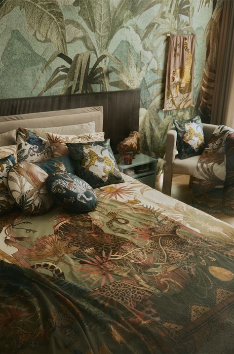 Komplet pościeli bawełnianej wzorzystej 160 x 200 cm kolor multicolor