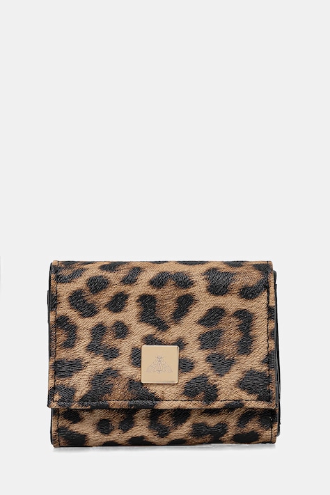 Peňaženka dámsky z ekokože s leopardím vzorom hnedá farba