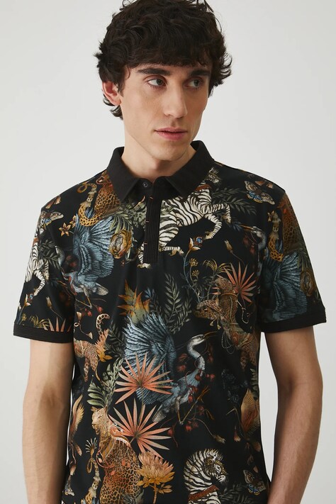 Medicine tricou polo culoarea negru, modelator