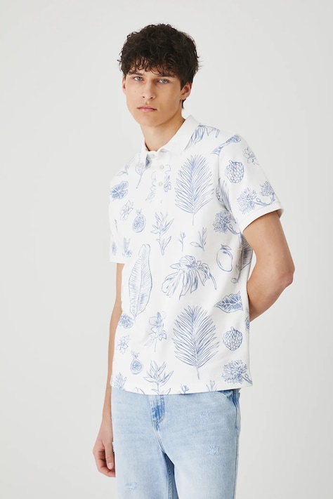 Medicine polo de bumbac culoarea alb, modelator