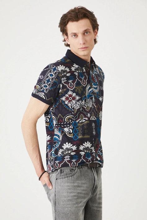 Medicine polo męskie kolor multicolor wzorzyste