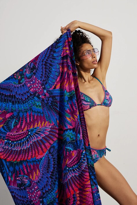 Ręcznik plażowy bawełniany wzorzysty kolor multicolor