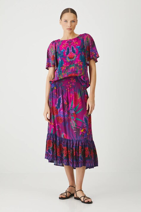 Spódnica damska maxi z wiskozy kolor multicolor