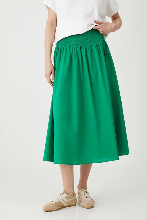 Памучна пола Medicine в зелено дълга разкроена