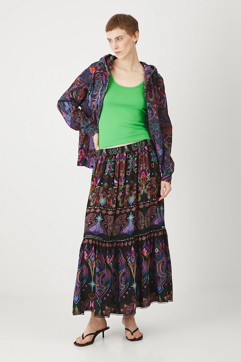 Spódnica damska maxi wzorzysta z wiskozy kolor multicolor