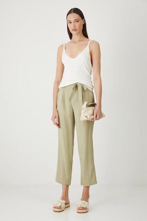 Штани Medicine колір зелений фасон chinos середня посадка