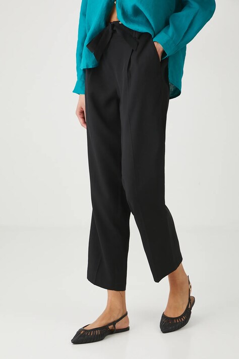 Medicine pantaloni culoarea negru, fason chinos, medium waist