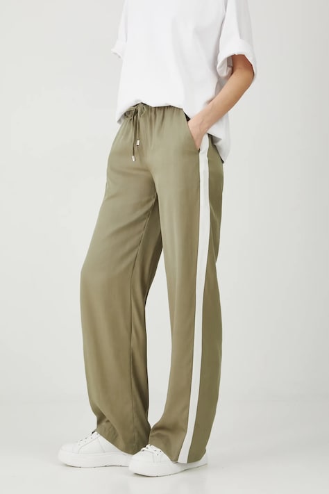 Штани Medicine колір зелений широке висока посадка