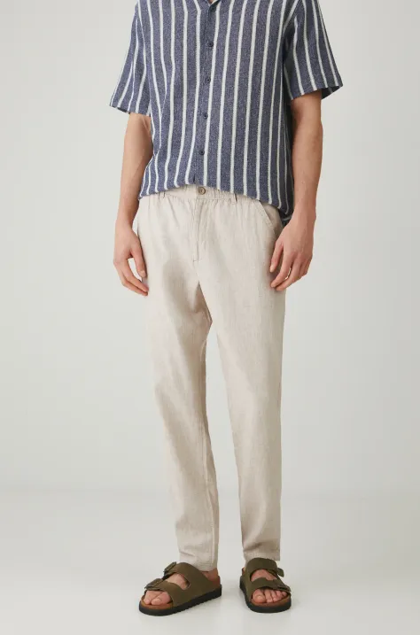 Medicine pantaloni in lino uomo colore beige