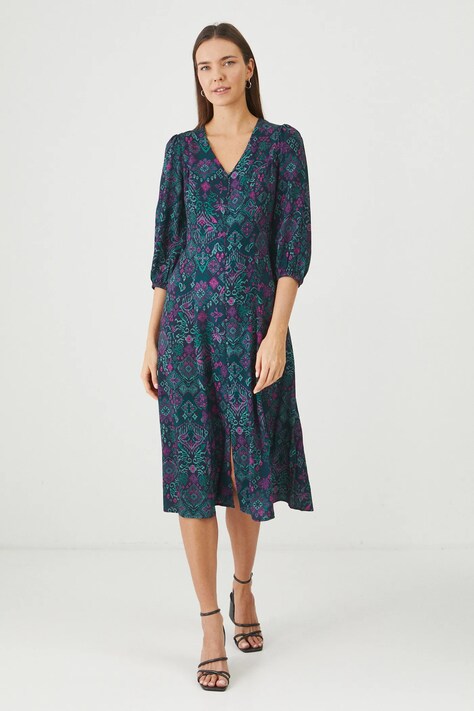 Šaty Medicine tyrkysová barva, midi