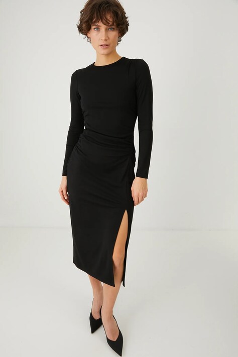 Šaty Medicine černá barva, midi