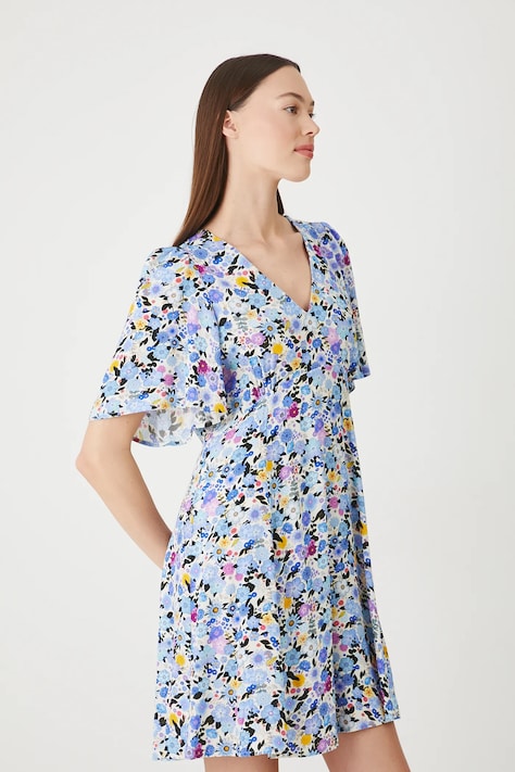 Sukienka damska mini w kwiaty kolor multicolor