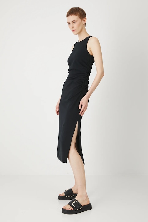 Šaty Medicine černá barva, midi, přiléhavé