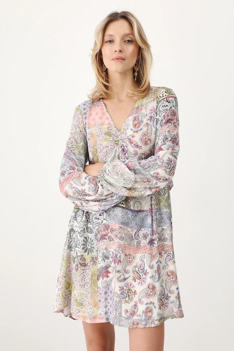 Sukienka damska mini z wiskozy wzorzysta kolor multicolor