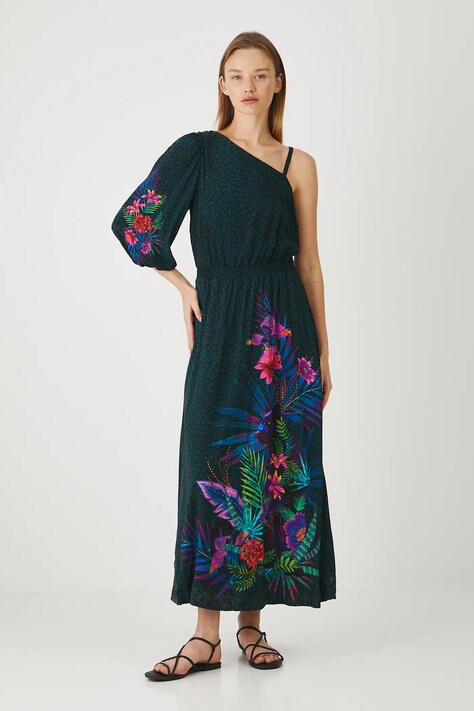 Sukienka damska maxi wzorzysta kolor multicolor
