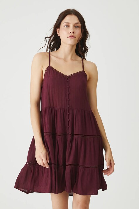 Medicine sukienka kolor bordowy mini oversize
