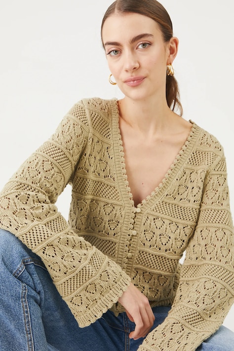 Βαμβακερή ζακέτα Medicine χρώμα: πράσινο