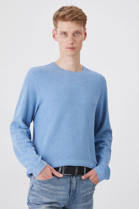 Sweter męski z fakturą kolor niebieski