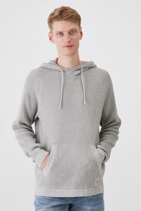 Sweter męski z kapturem melanżowy kolor beżowy