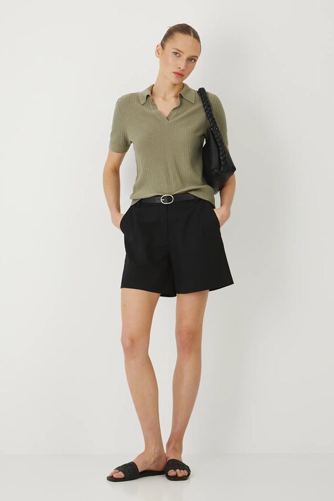 Medicine szorty damskie kolor czarny gładkie medium waist
