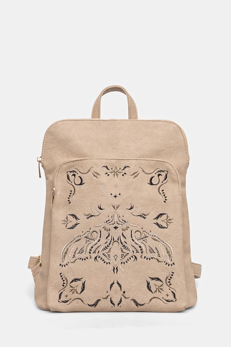 Раница Medicine в бежово голям размер с апликация