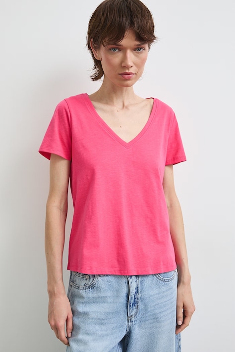 T-shirt bawełniany damski gładki