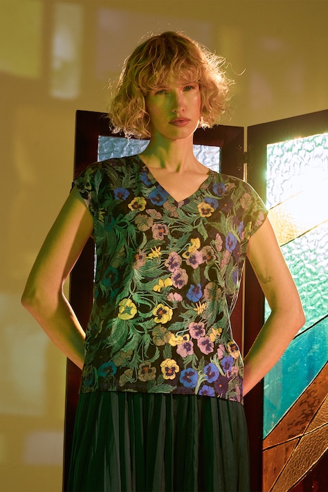T-shirt bawełniany damski z kolekcji Eviva L'arte kolor multicolor