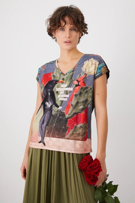 T-shirt damski by Magda Kubiak – Dziki Las kolor multicolor