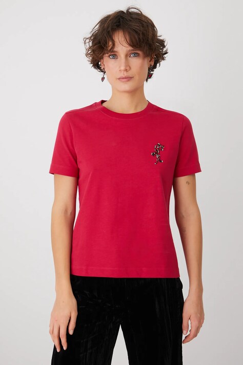 T-shirt bawełniany damski by Patryk Hilton kolor czerwony