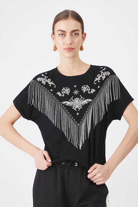 Bavlnené tričko Medicine dámske, čierna farba