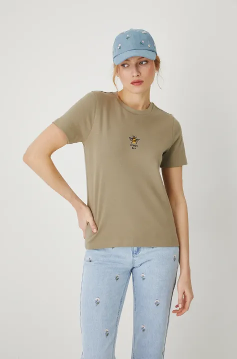 Medicine t-shirt damski kolor zielony