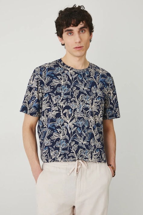 Tričko Medicine pánske, tmavomodrá farba, vzorované