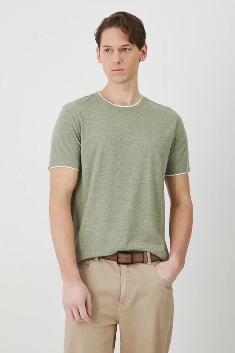 T-shirt męski melanżowy kolor zielony