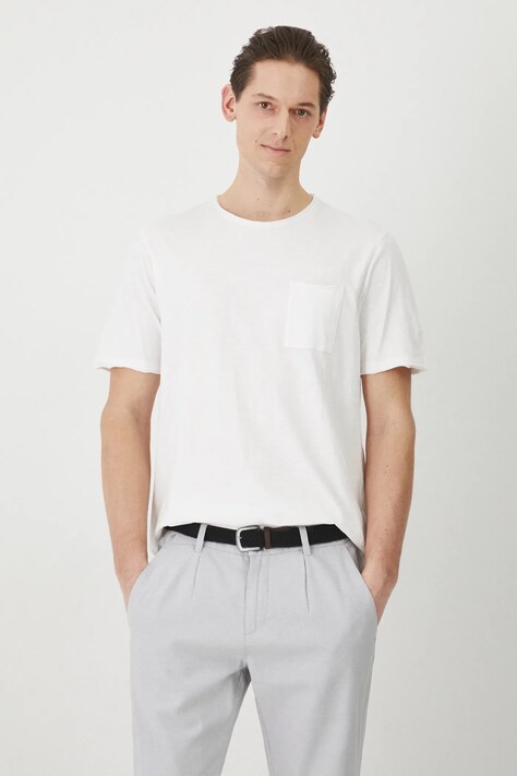 Medicine tricou din bumbac barbati, culoarea alb, neted